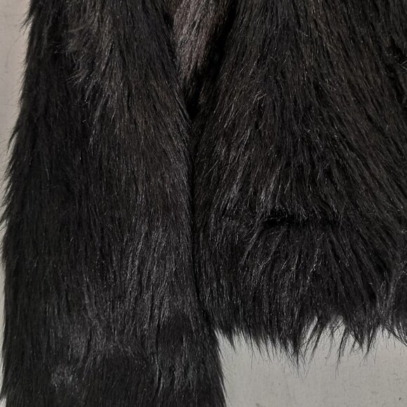 Womens Faux Fur Black Jacket, Vinage Y2K Cropped Winter Coat **HOST PICK** - Picture 12 of 16